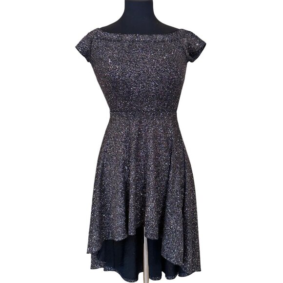 Windsor Fit & Flare Glittery High Low Dress Off The Shoulder Women's Size S-READ - Picture 1 of 13